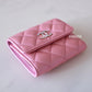 19S IRIDESCENT PINK TRIFOLD WALLET PEARLY CC HARDWARE *NEW*