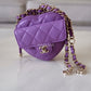 CHANEL 22S Purple CC In Love Heart Belt Bag Light Gold Hardware