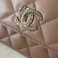 CHANEL 22K Caramel Dark Beige Caviar Medium Flap Trifold Wallet Oversized CC Light Gold Hardware