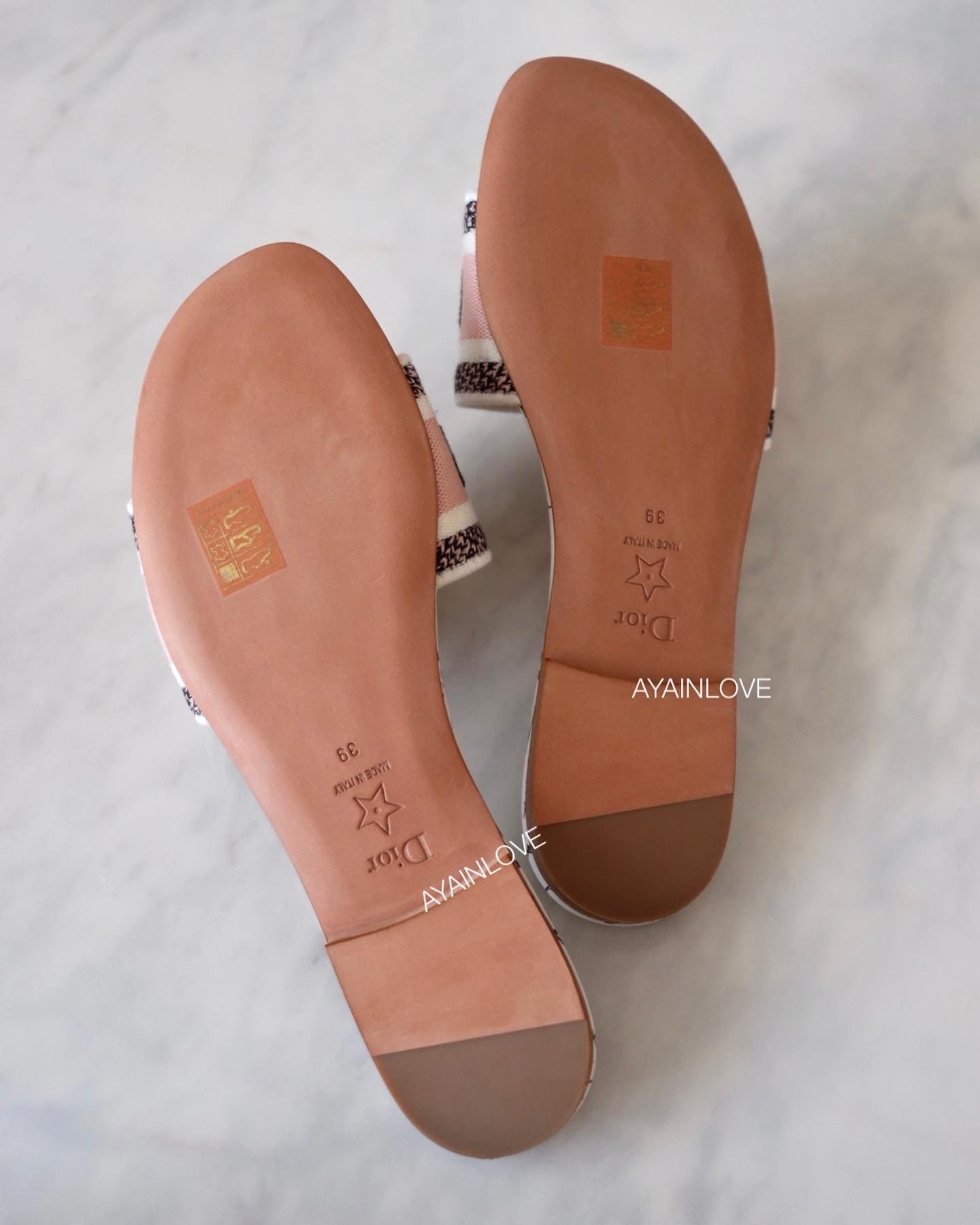 DIOR Rosa Mutabilis Dway Embroided Slides Size 39