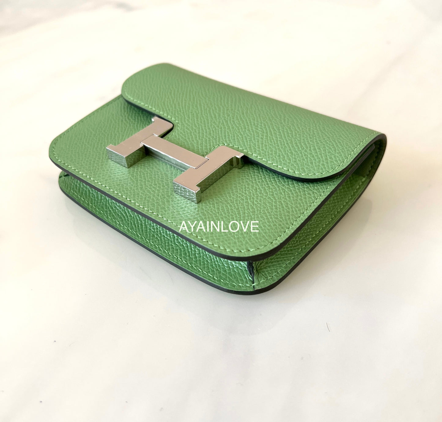 HERMES Constance Slim Epsom Vert Criquet Palladium Hardware