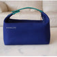 HERMES Bride-A-Brac Blue Canvas Large Case With H Logo And Palladium Hardware