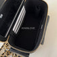 CHANEL 22K Black Lamb Skin Top Handle Cargo Pocket Rectangular Vanity Gold Hardware