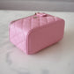 CHANEL 22C Pink Caviar Rectangular Vanity On Chain Gold Hardware