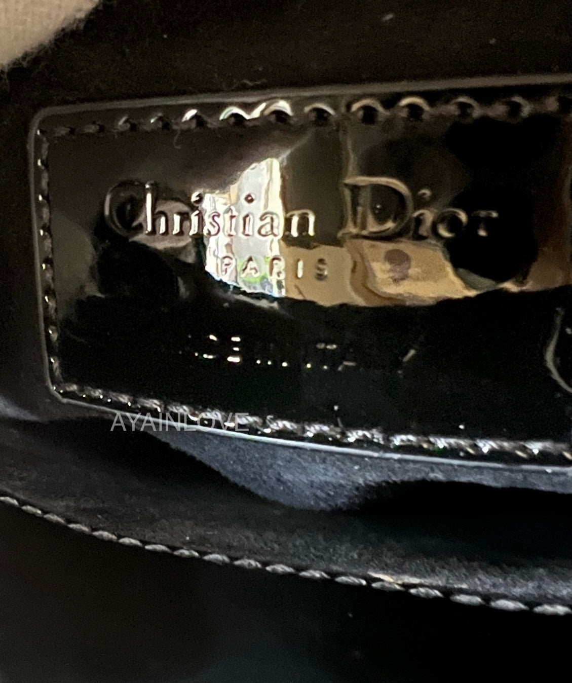 DIOR Small Lady Dior Bag Patent Cannage Calf Skin So Black