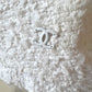 CHANEL 19C White Tweed Silk Beret Hat Cap