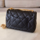 CHANEL 23P Sweetheart Black Caviar Mini Rectangular 19cm Adjustable Chain Brushed Gold Hardware