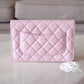 22S LIGHT PINK CAVIAR CLASSIC WALLET ON CHAIN LIGHT GOLD HARDWARE *NEW*