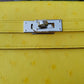 HERMES Kelly To Go 18 Clutch Ostrich Jaune Citron Paladium Hardware