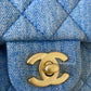 22C DENIM PEARL CRUSH SQUARE MINI AGED GOLD HARDWARE *NEW*