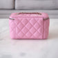 CHANEL 22C Pink Caviar Rectangular Vanity On Chain Gold Hardware