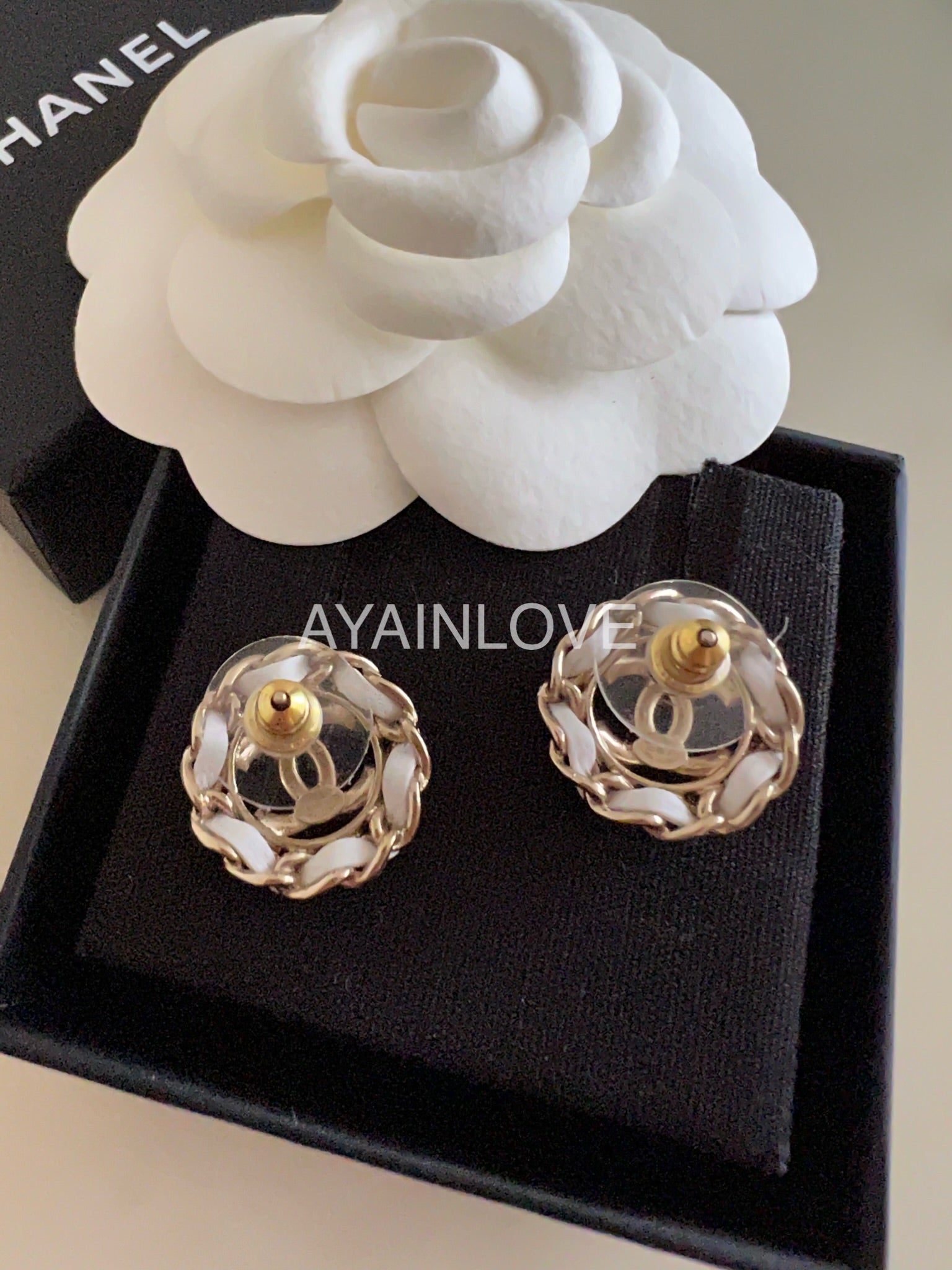 Chanel crystal hot sale stud earrings