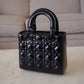 DIOR Small Lady Dior Bag Patent Cannage Calf Skin So Black