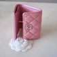 19S IRIDESCENT PINK TRIFOLD WALLET PEARLY CC HARDWARE *NEW*