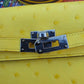 HERMES Kelly To Go 18 Clutch Ostrich Jaune Citron Paladium Hardware