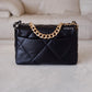 CHANEL Small 19 Black Goatskin Flap Bag Mixed Hardware