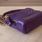 CHANEL 19K Purple Chevron Small Gabrielle Gabby Hobo Bag Mixed Hardware