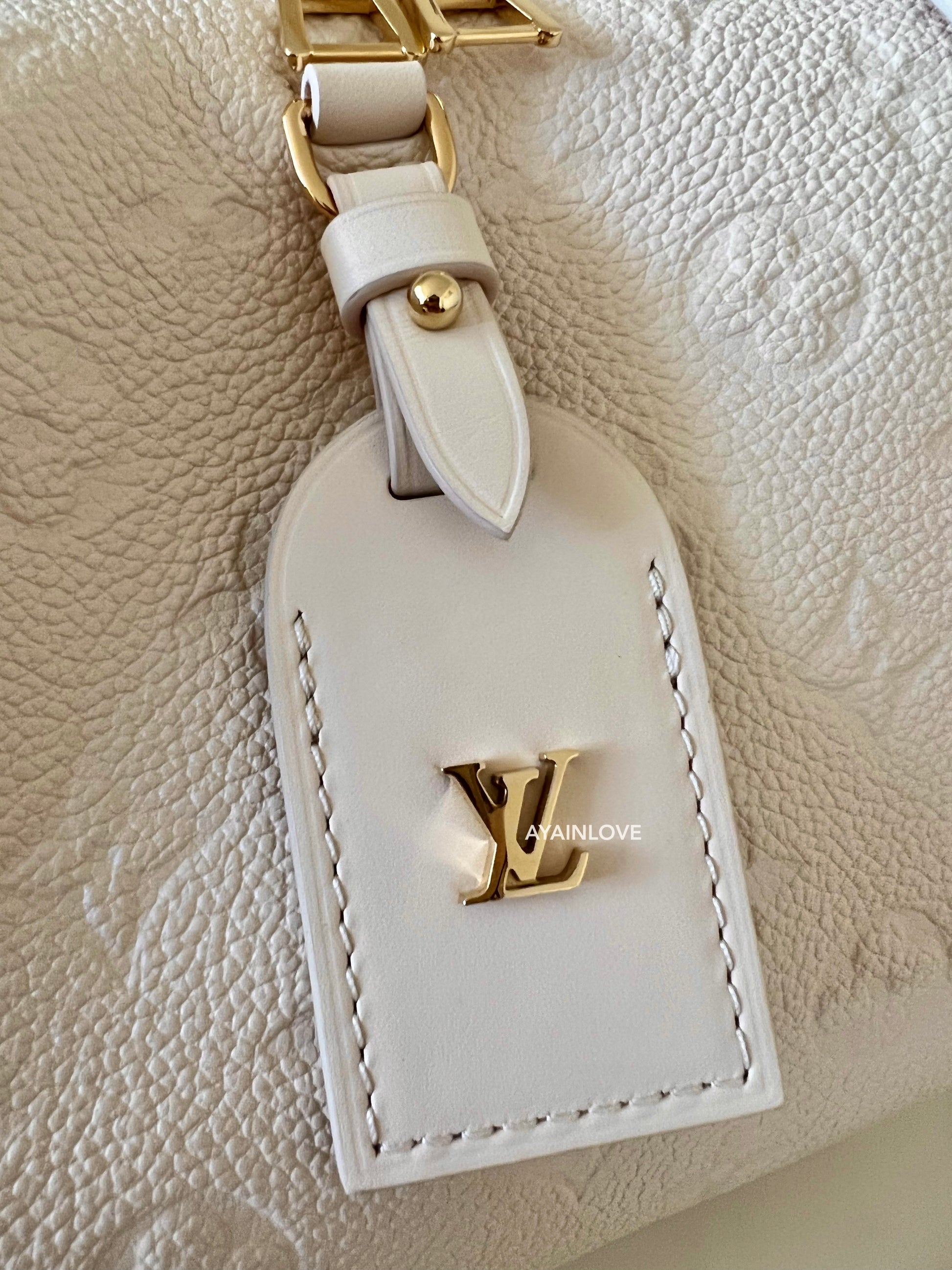 Louis Vuitton Cream Monogram Empreinte Petite Malle Souple Bag