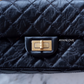 REISSUE 224 RECTANGULAR MINI BLACK AGED CALFSKIN BRUSHED GOLD HARDWARE *NEW*