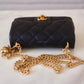 CHANEL 23P Sweetheart Black Caviar Mini Rectangular 19cm Adjustable Chain Brushed Gold Hardware