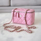 CHANEL 22C Pink Caviar Rectangular Vanity On Chain Gold Hardware