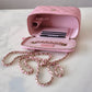 CHANEL 22C Pink Caviar Rectangular Vanity On Chain Gold Hardware