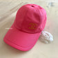 21P FUSCHIA COTTON CAP HAT WITH CC LOGO AND SNAP BUTTON SILVER HARDWARE *NEW*