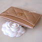 CLASSIC BEIGE CLAIR CAVIAR FLAT CARD HOLDER HOLD HARDWARE *NEW*