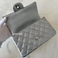 CHANEL 21S Silver Caviar Top Handle Rectangle Mini Bag Silver Hardware