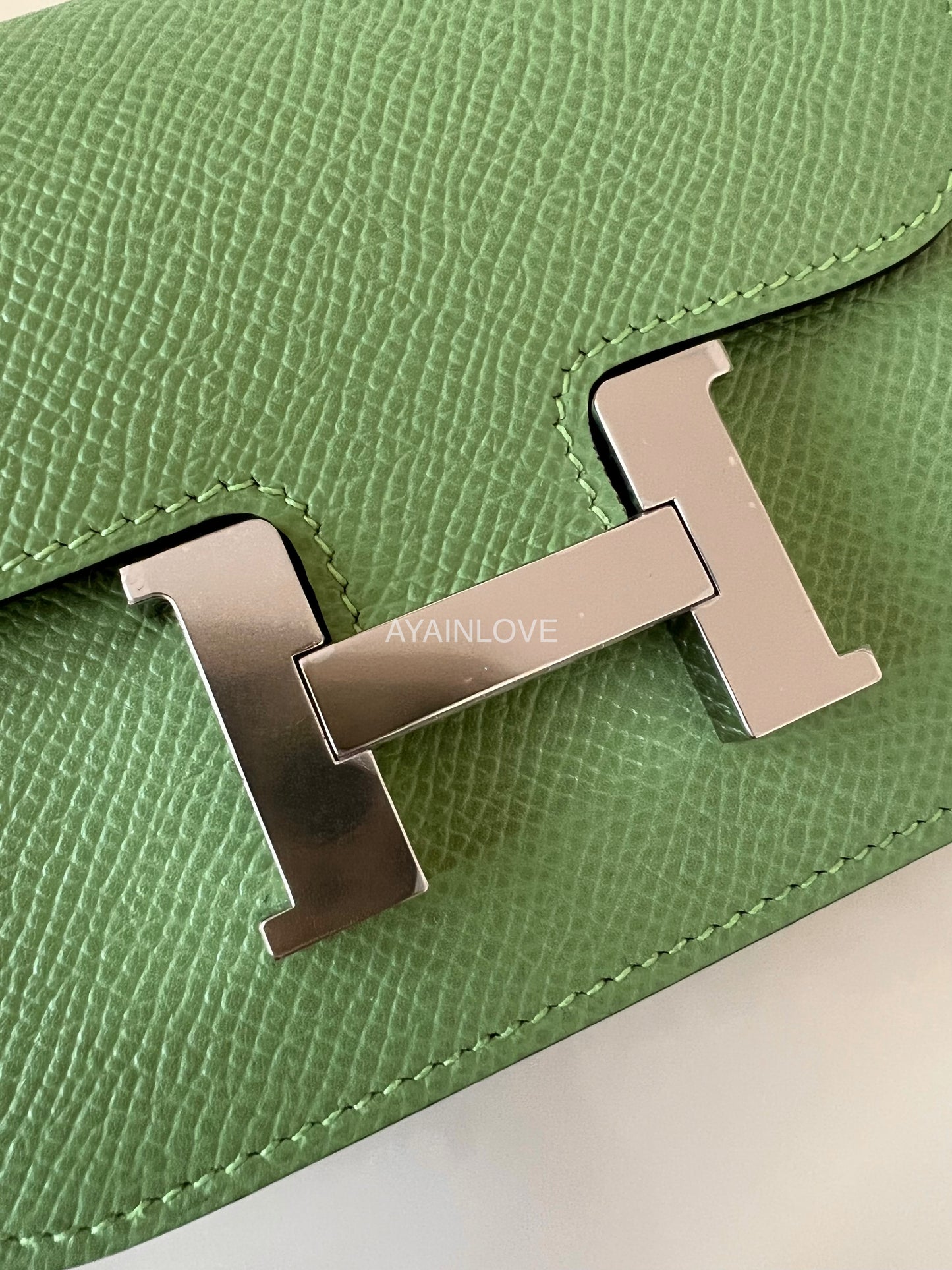 HERMES Constance Slim Epsom Vert Criquet Palladium Hardware