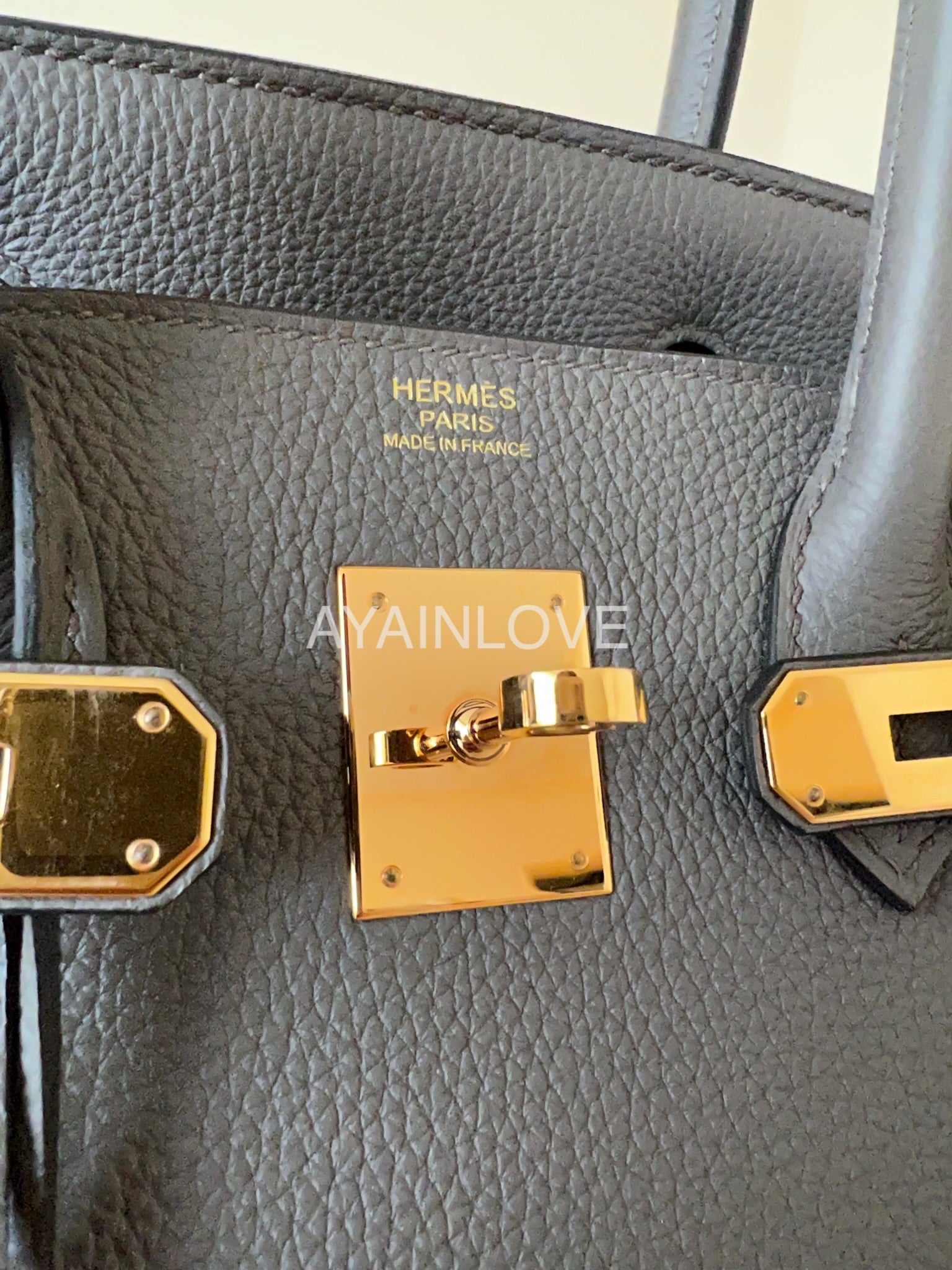 Hermes Birkin bag 30 Etain Togo leather Rose gold hardware