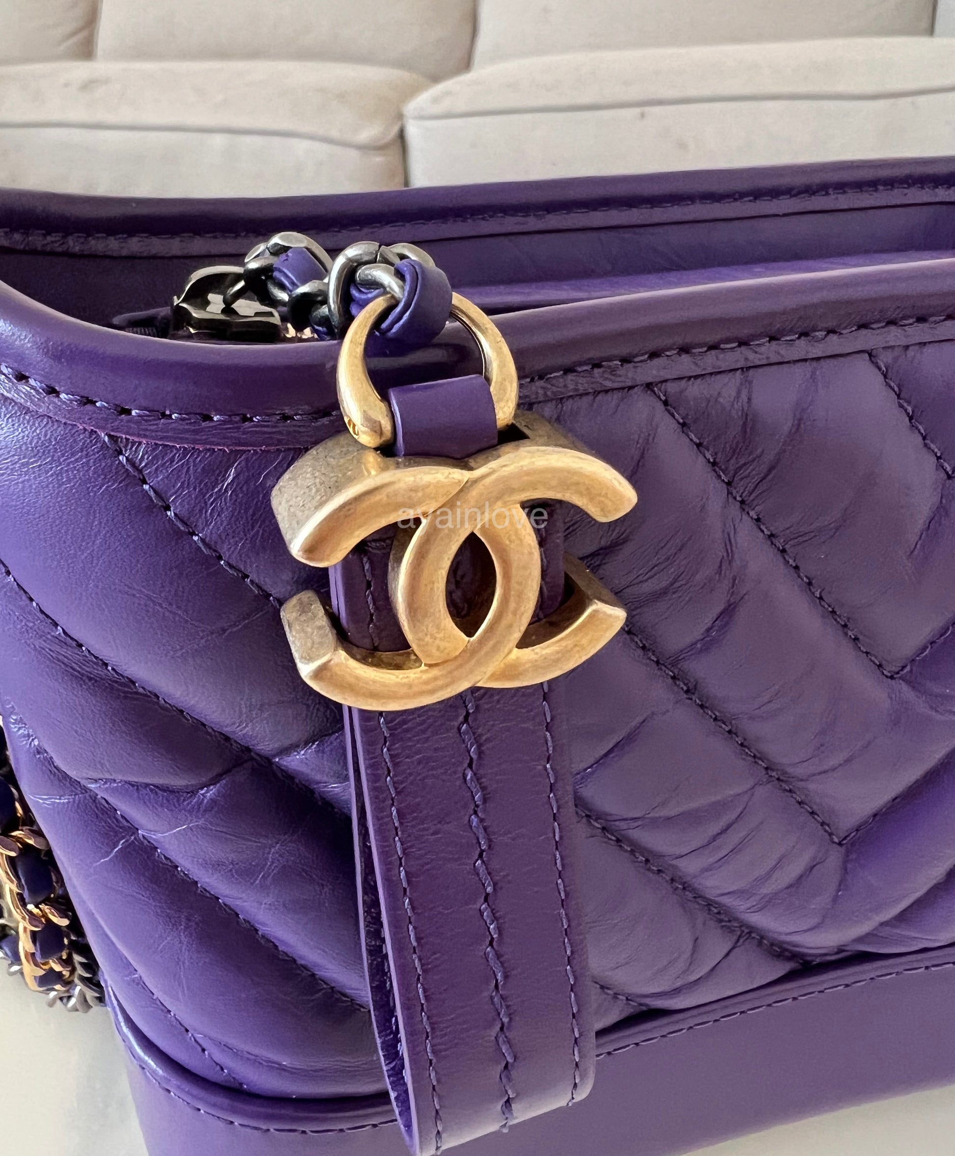 Chanel Small Gabrielle Hobo Iridescent Blue Mixed Hardware
