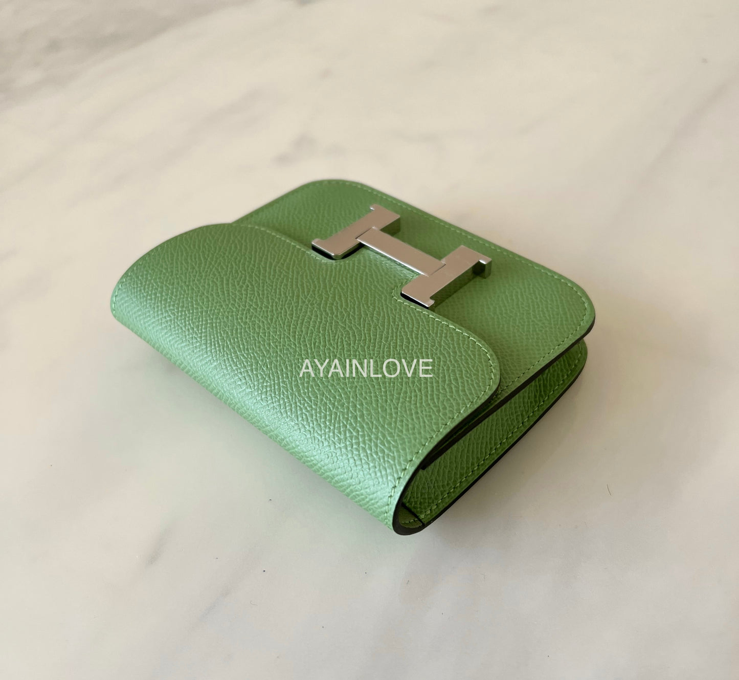 HERMES Constance Slim Epsom Vert Criquet Palladium Hardware