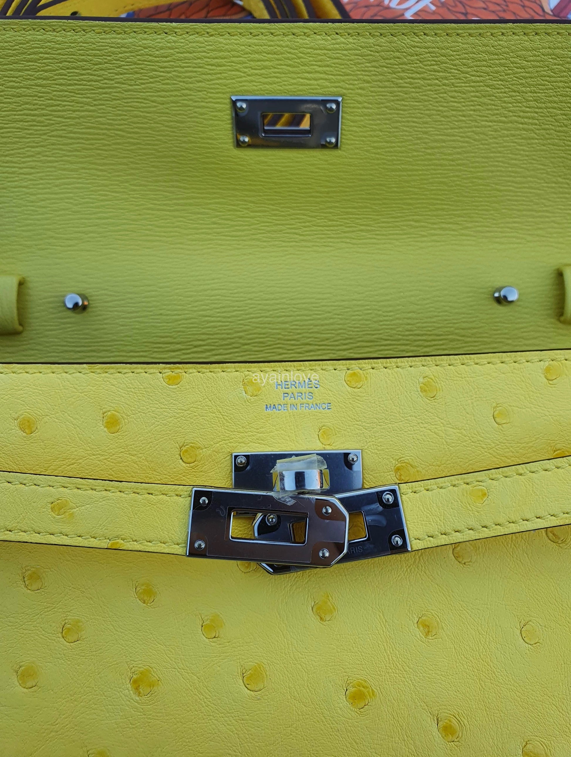 Hermes Kelly Bag Ostrich Leather Gold Hardware In Beige
