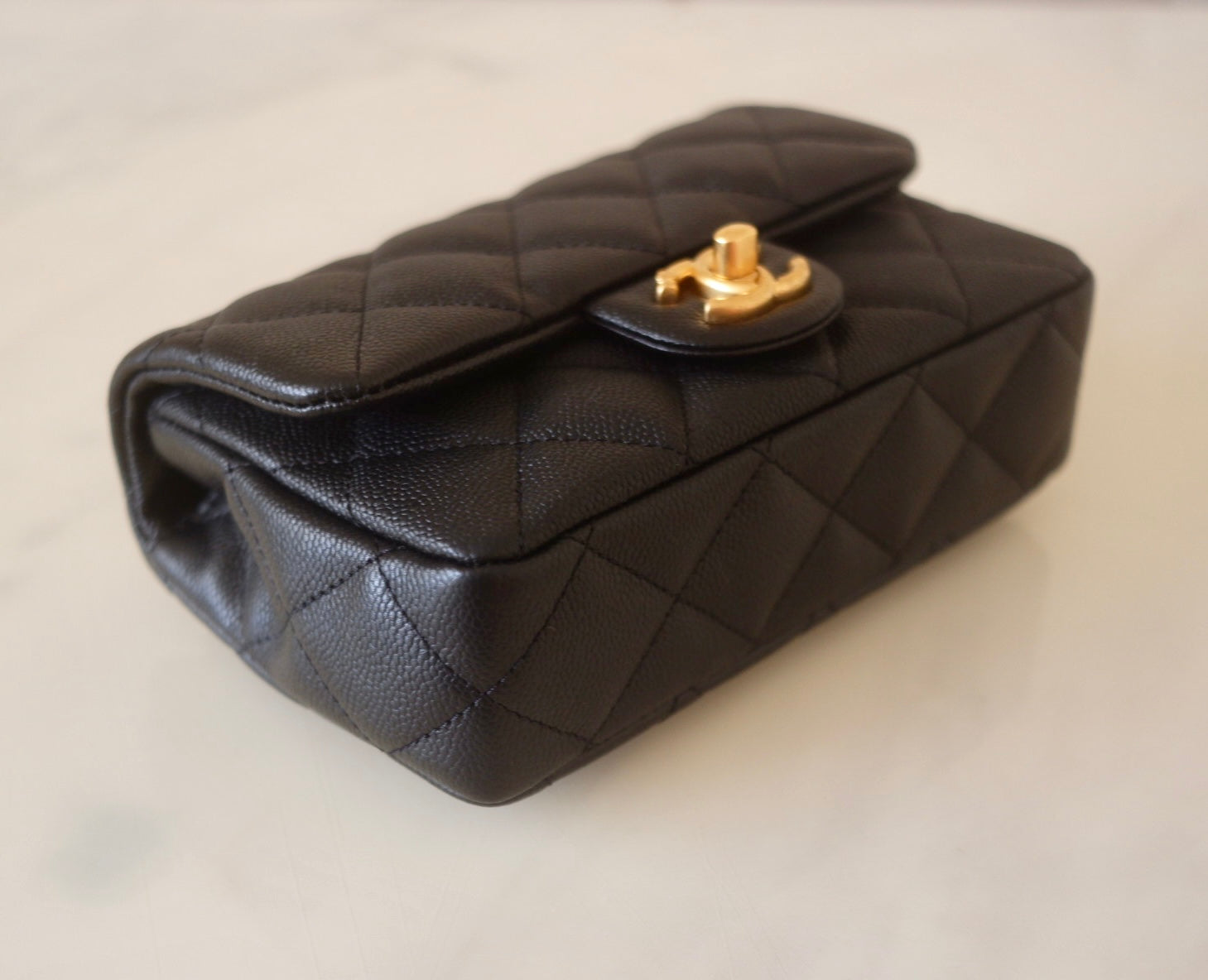 CHANEL 23P Sweetheart Black Caviar Mini Rectangular 19cm Adjustable Ch AYAINLOVE CURATED LUXURIES