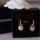 CHANEL 22B Heart Small Hoop Earrings Light Gold Hardware