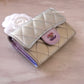 21K MERMAID IRIDESCENT CALF SKIN SMALL SNAP CARD HOLDER MERMAID HARDWARE *NEW*