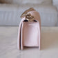 CHANEL 20A Beige Pink Caviar Small Chevron Leboy Flap Bag Light Gold Hardware