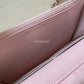 22S LIGHT PINK CAVIAR CLASSIC WALLET ON CHAIN LIGHT GOLD HARDWARE *NEW*