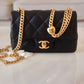 CHANEL 23P Sweetheart Black Caviar Mini Rectangular 19cm Adjustable Chain Brushed Gold Hardware