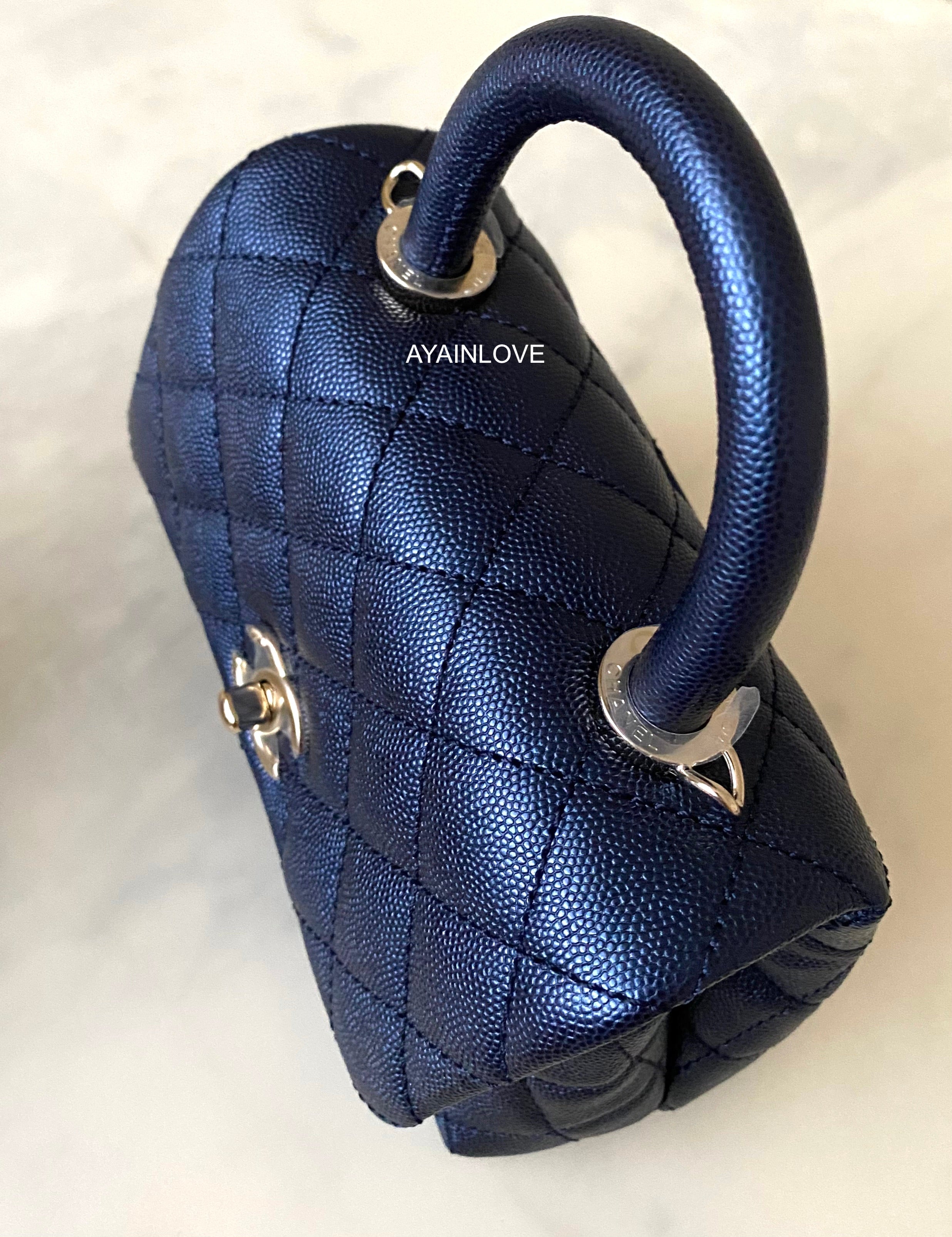 Chanel coco best sale handle navy blue