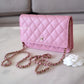 22C PINK CAVIAR CLASSIC WALLET ON CHAIN LIGHT GOLD HARDWARE *NEW*