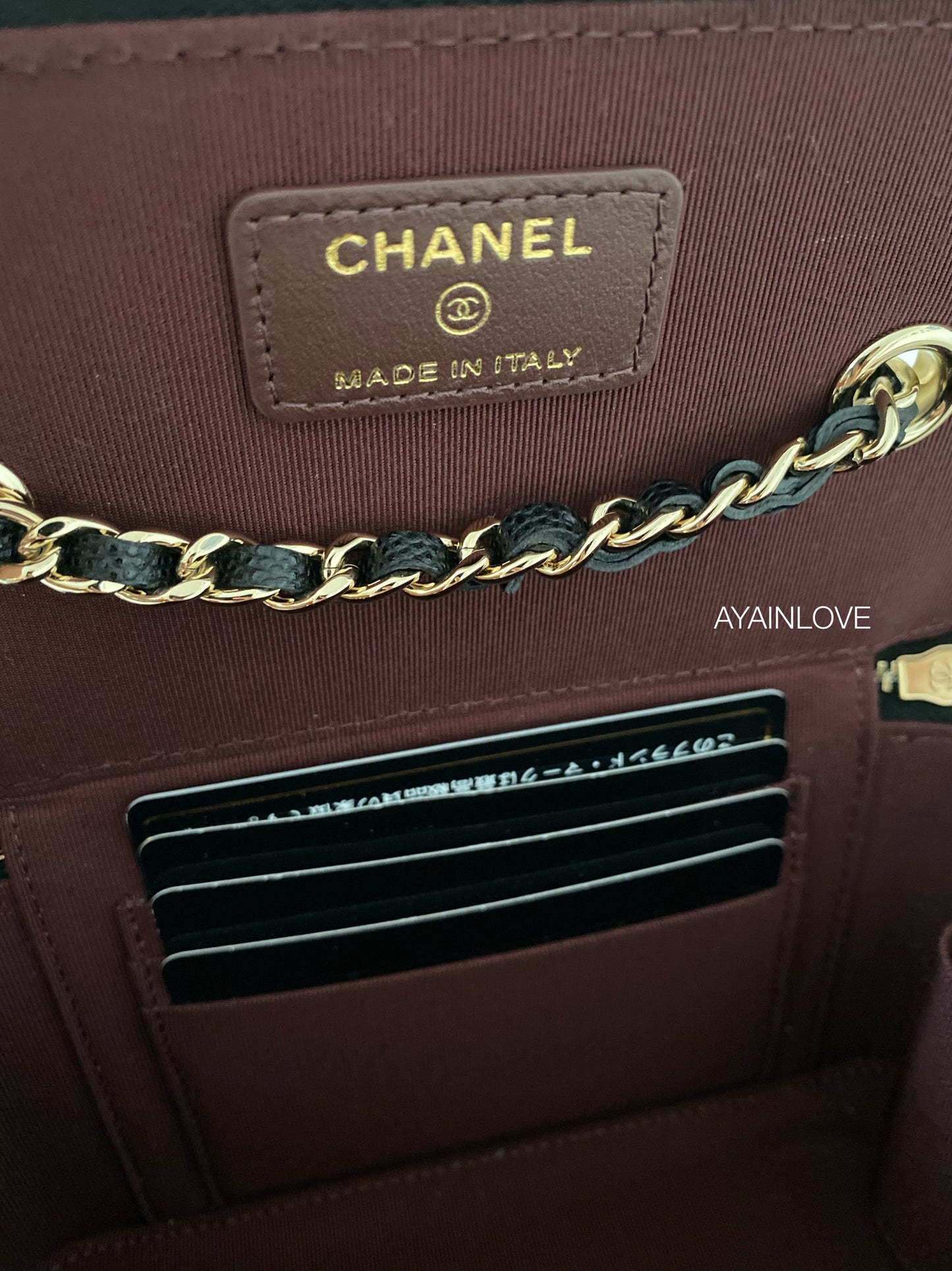 CHANEL Black Caviar Classic Rectangular Vanity On Chain Gold Hardware