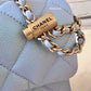 CHANEL 21K Iridescent Light Blue Caviar My Perfect Square Mini Flap Bag Gold Hardware