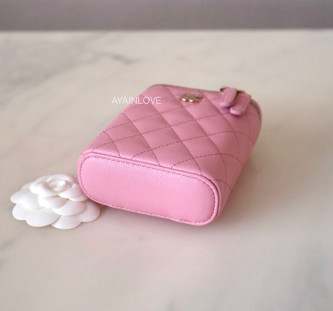 Chanel pink hot sale coin purse