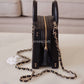 CHANEL 22B Black Calf Skin New Vanity Case Light Gold Hardware