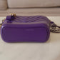 CHANEL 19K Purple Chevron Small Gabrielle Gabby Hobo Bag Mixed Hardware