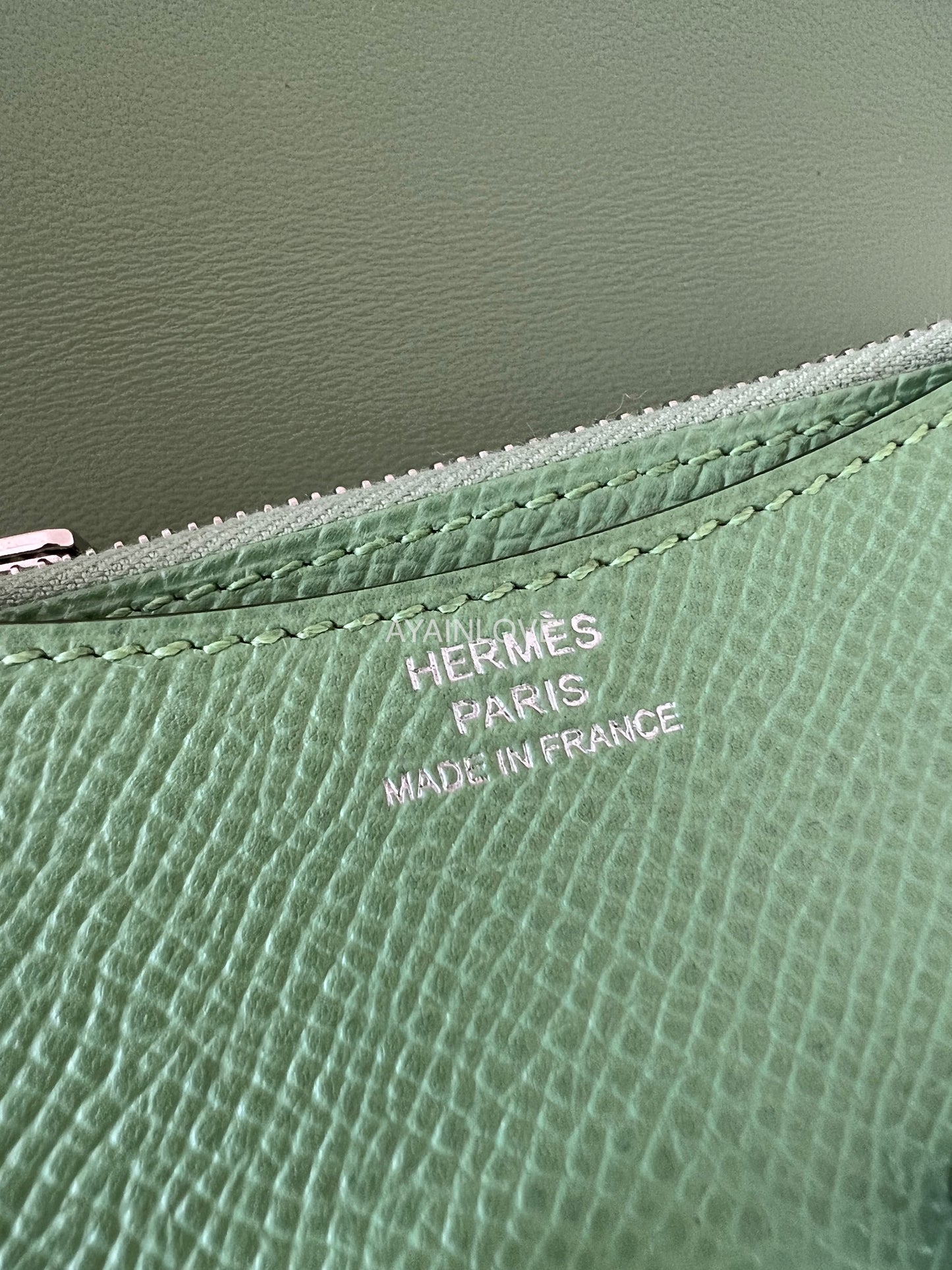 HERMES Constance Slim Epsom Vert Criquet Palladium Hardware